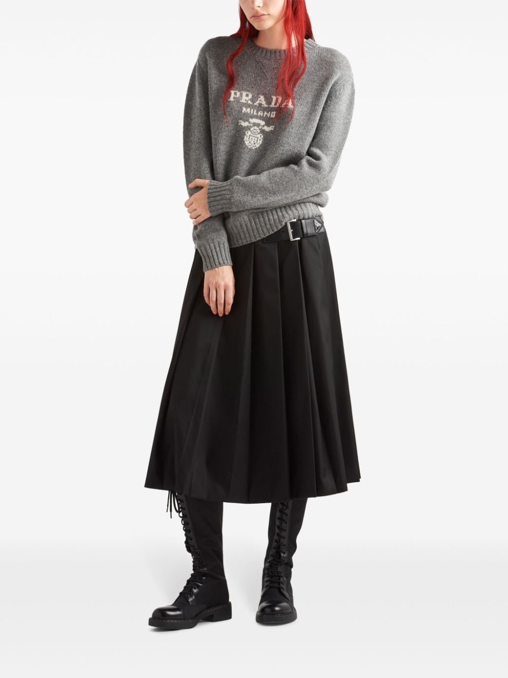 logo-intarsia cashmere jumper - 2