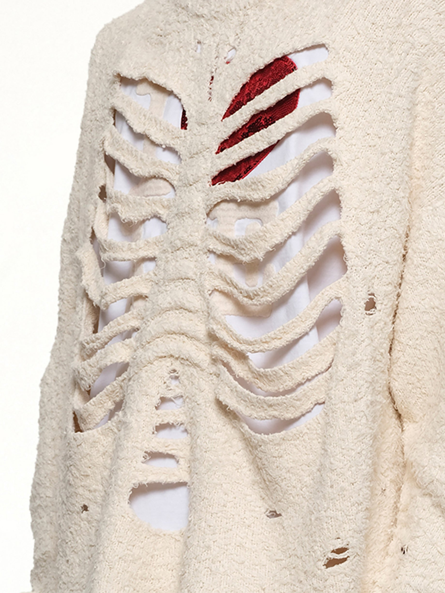 Ribcage Knit Pullover in Ivory - 6