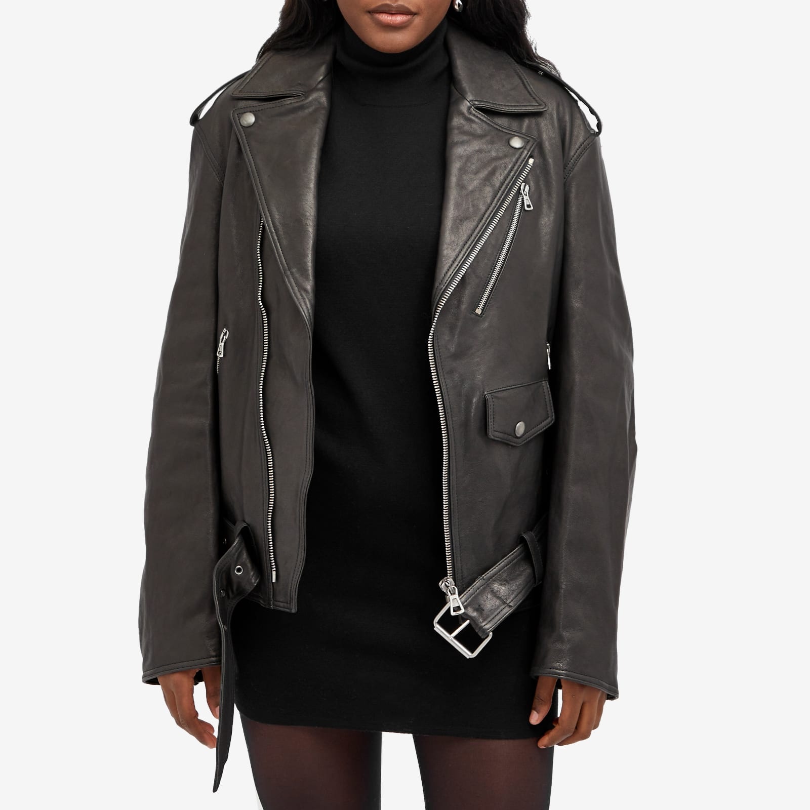 Sportmax Samanta Leather Biker Jacket - 2