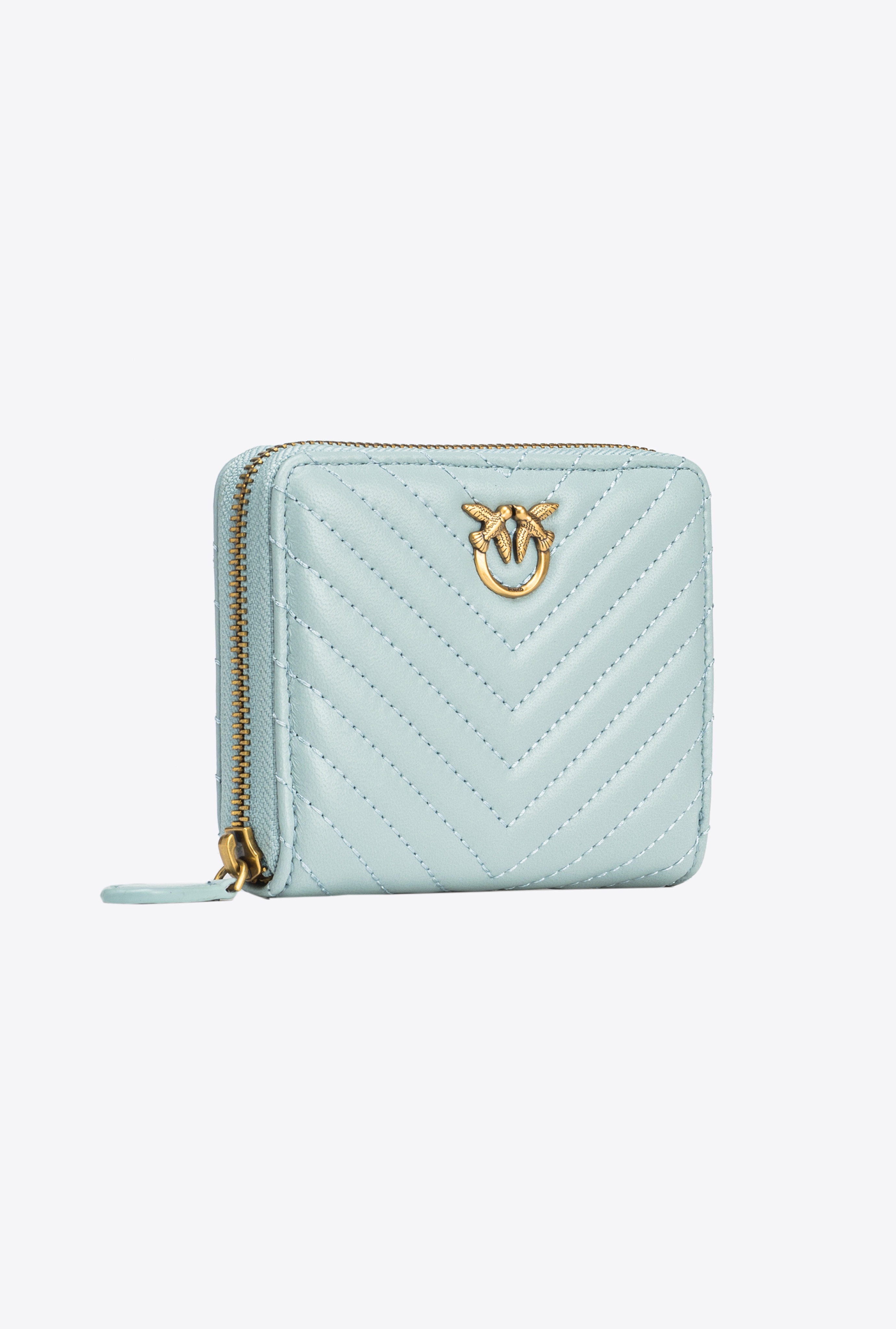 SQUARE QUILTED NAPPA LEATHER ZIP-AROUND PURSE - 3