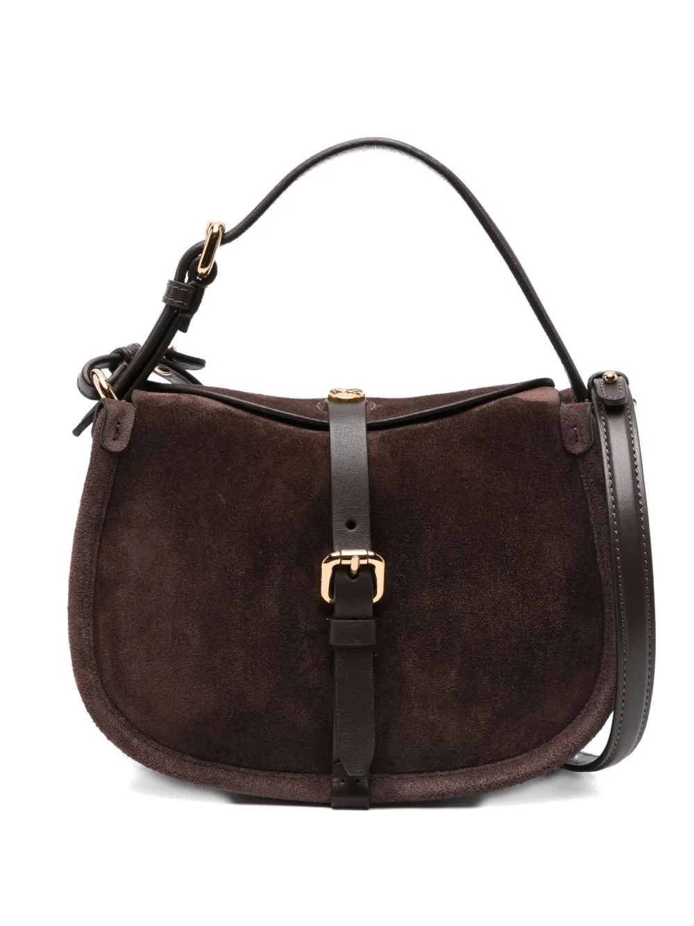 small buckle-fastening suede shoulder bag - 1