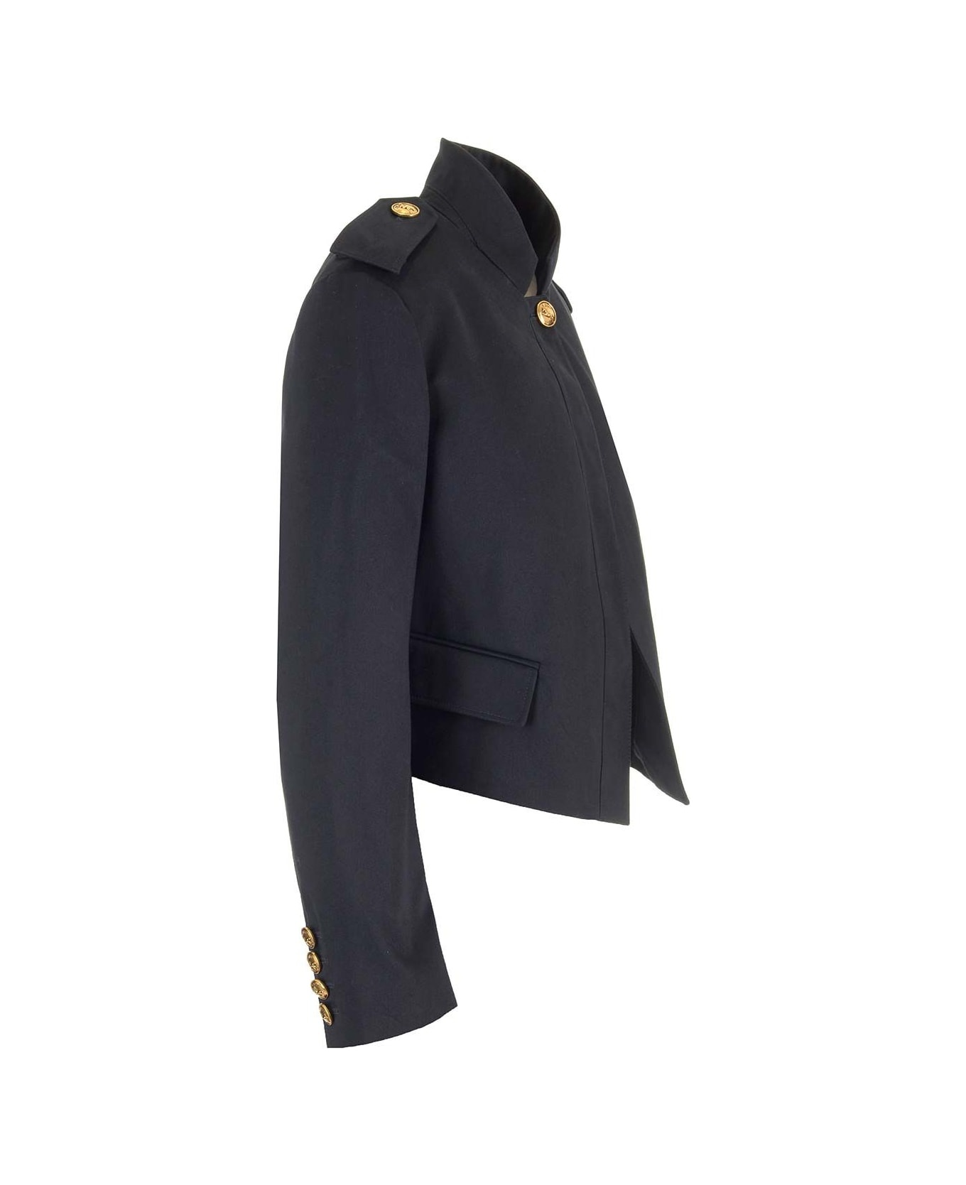【関税&送料込】Chloe Military Style Jacket Chloé Chloe Military Jacket in Black Viscose Cellulose fibre