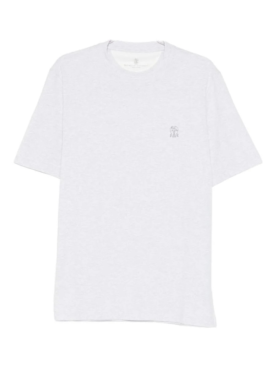 Brunello Cucinelli Logo Cotton T-Shirt - 1