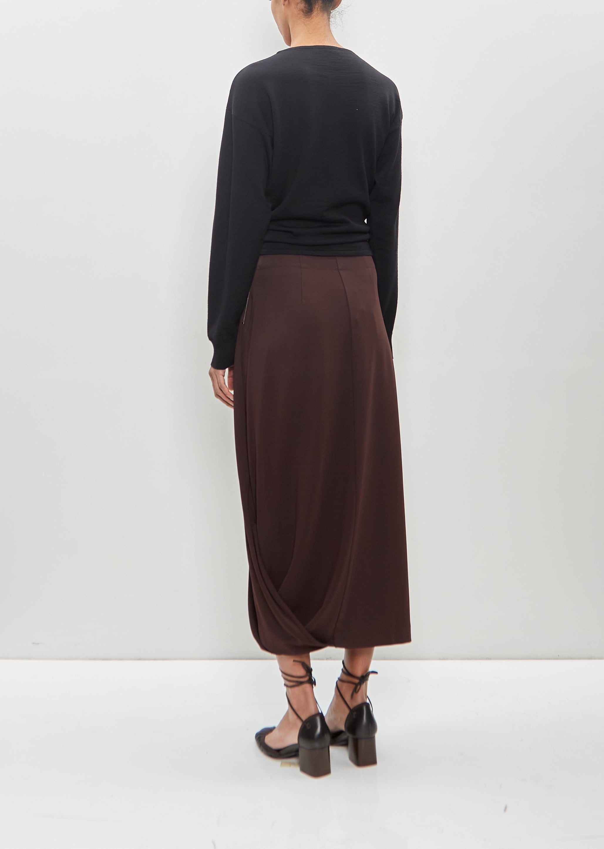 Viscose Silk Twisted Hem Skirt - 3