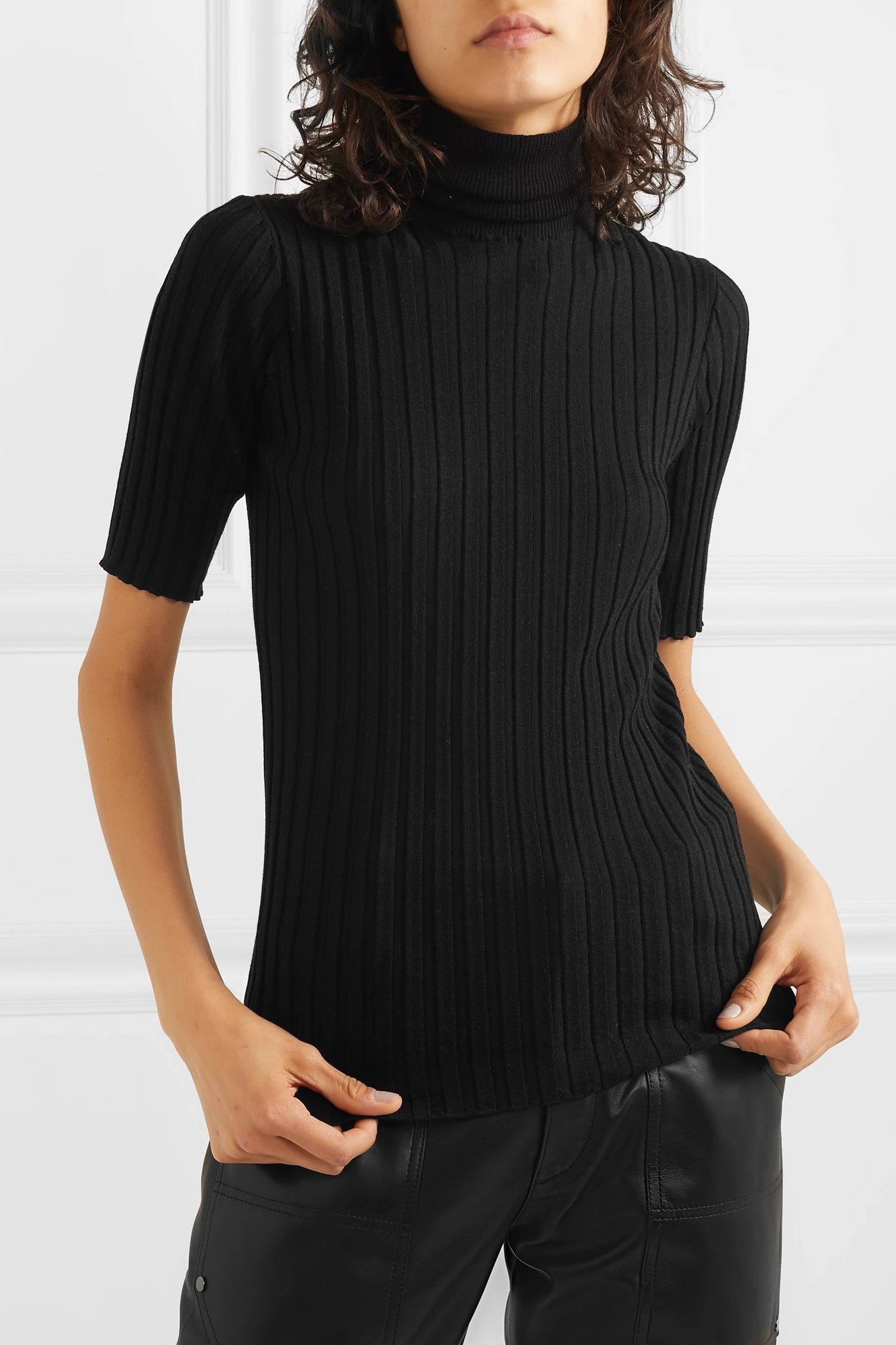 Ribbed merino wool-blend turtleneck sweater  - 3