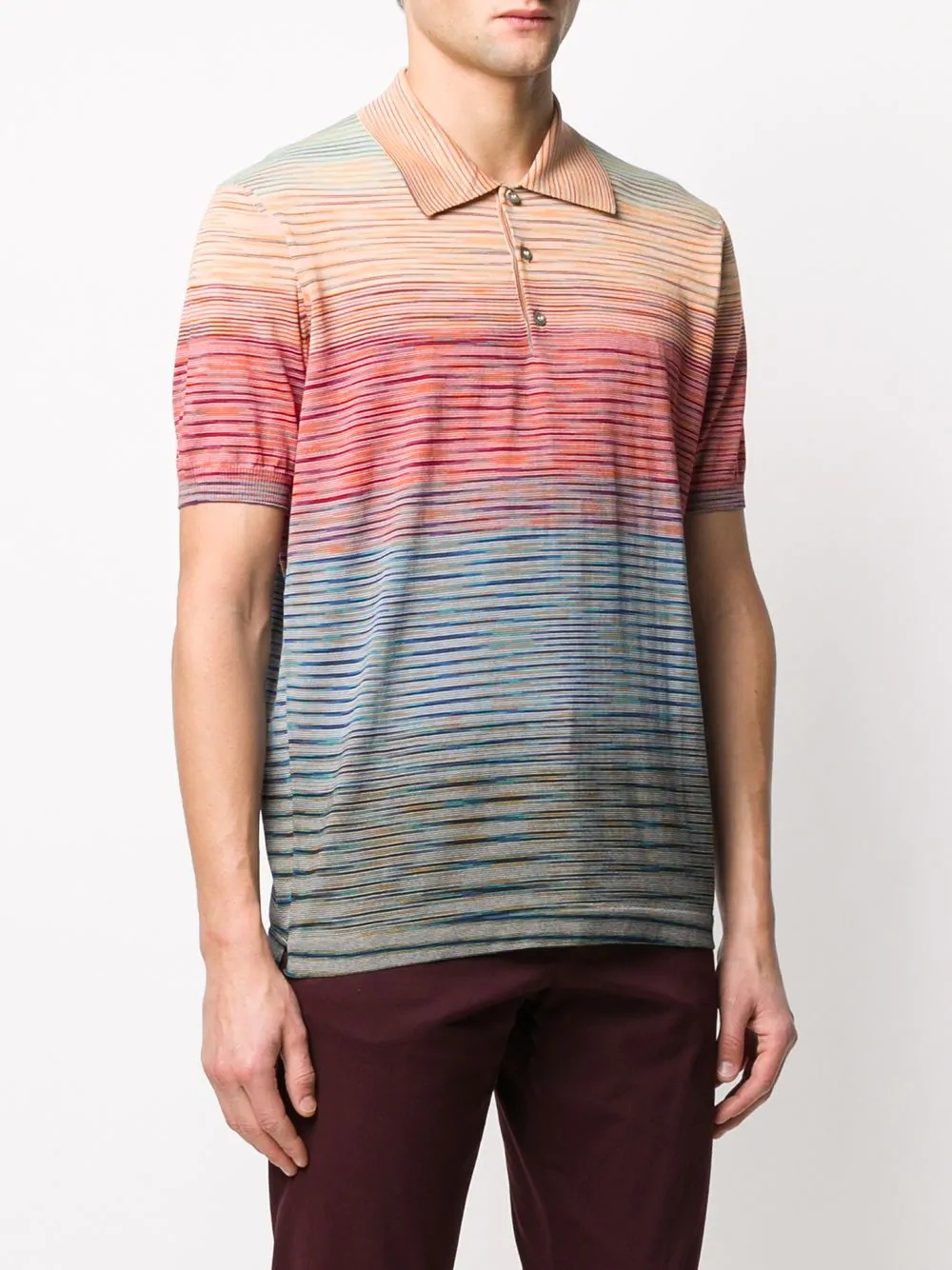 abstract stripe polo shirt - 3