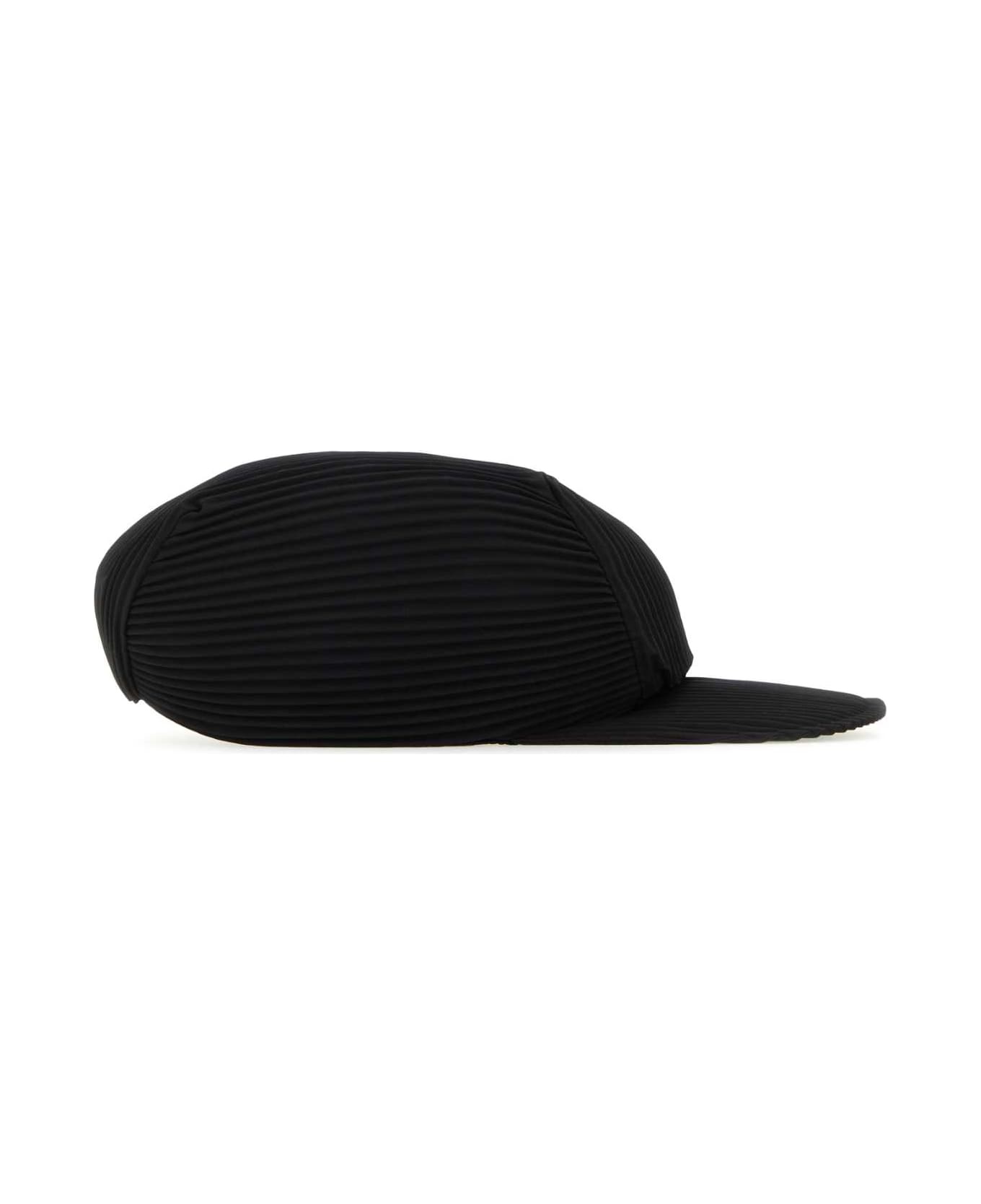 Black Polyester Baseball Cap - 2