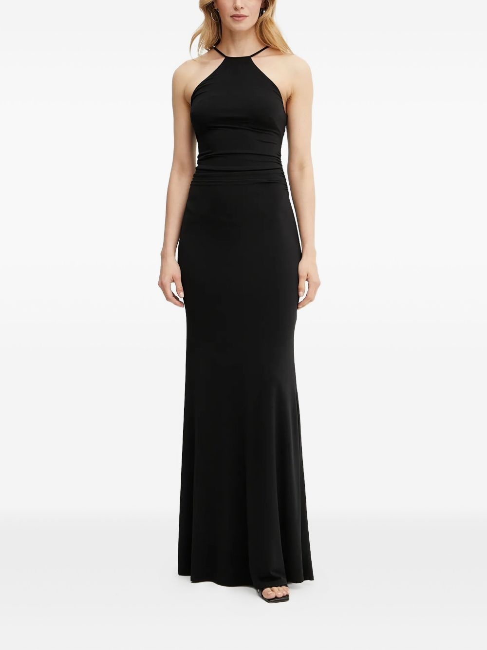 halter-neck flower-embellished maxi dress - 2