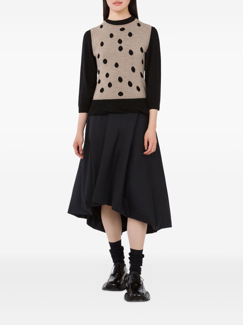 Moschino polka-dot ruffled sweater outlook