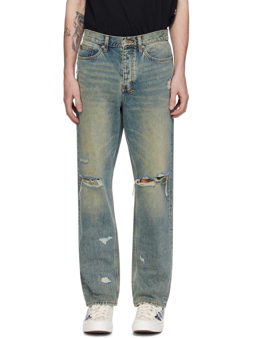 Blue Anti K Throw Bak Trash Jeans - 1
