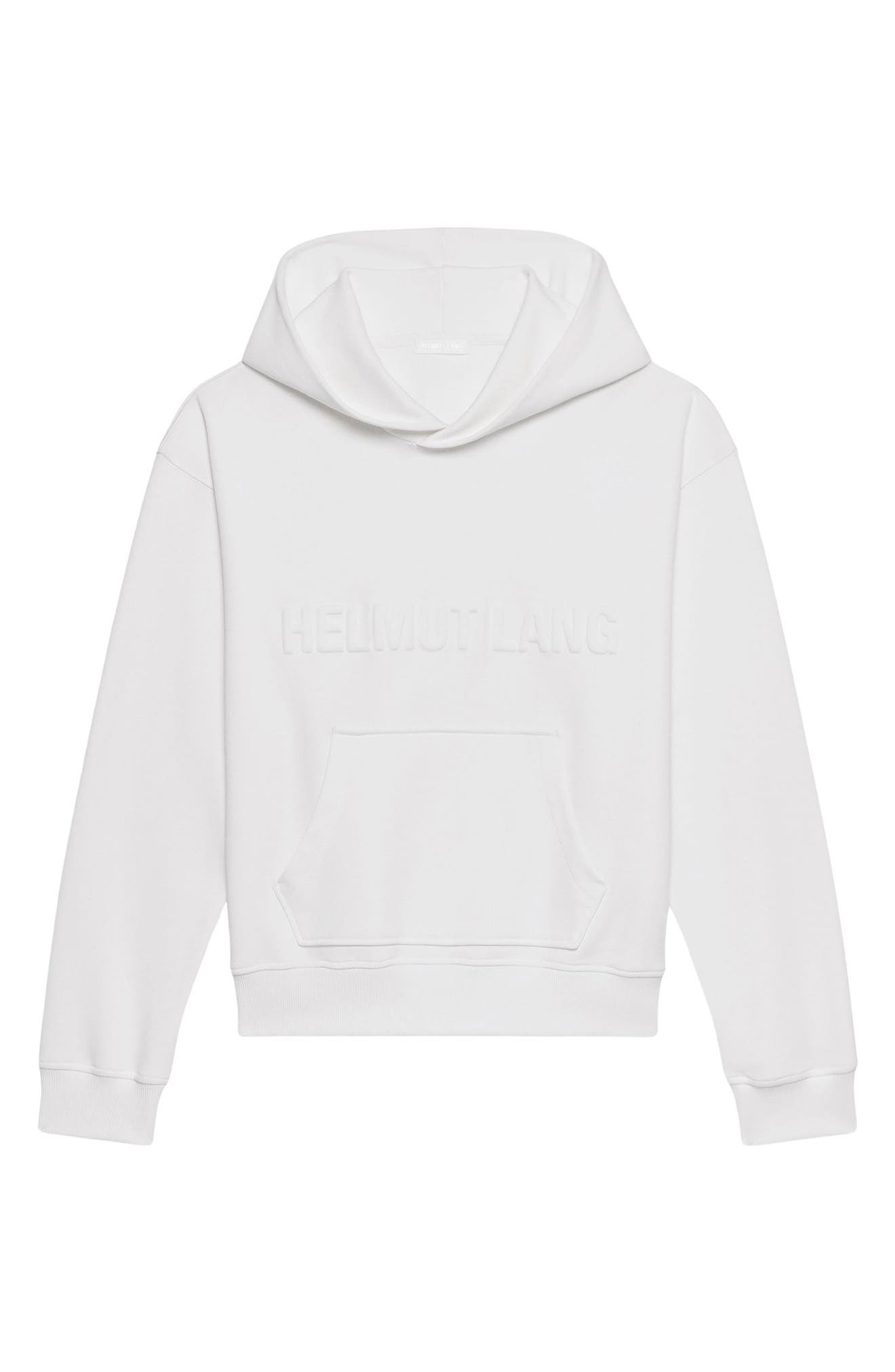 Helmut Lang Embossed Studio Logo Hoodie in White at Nordstrom - 6