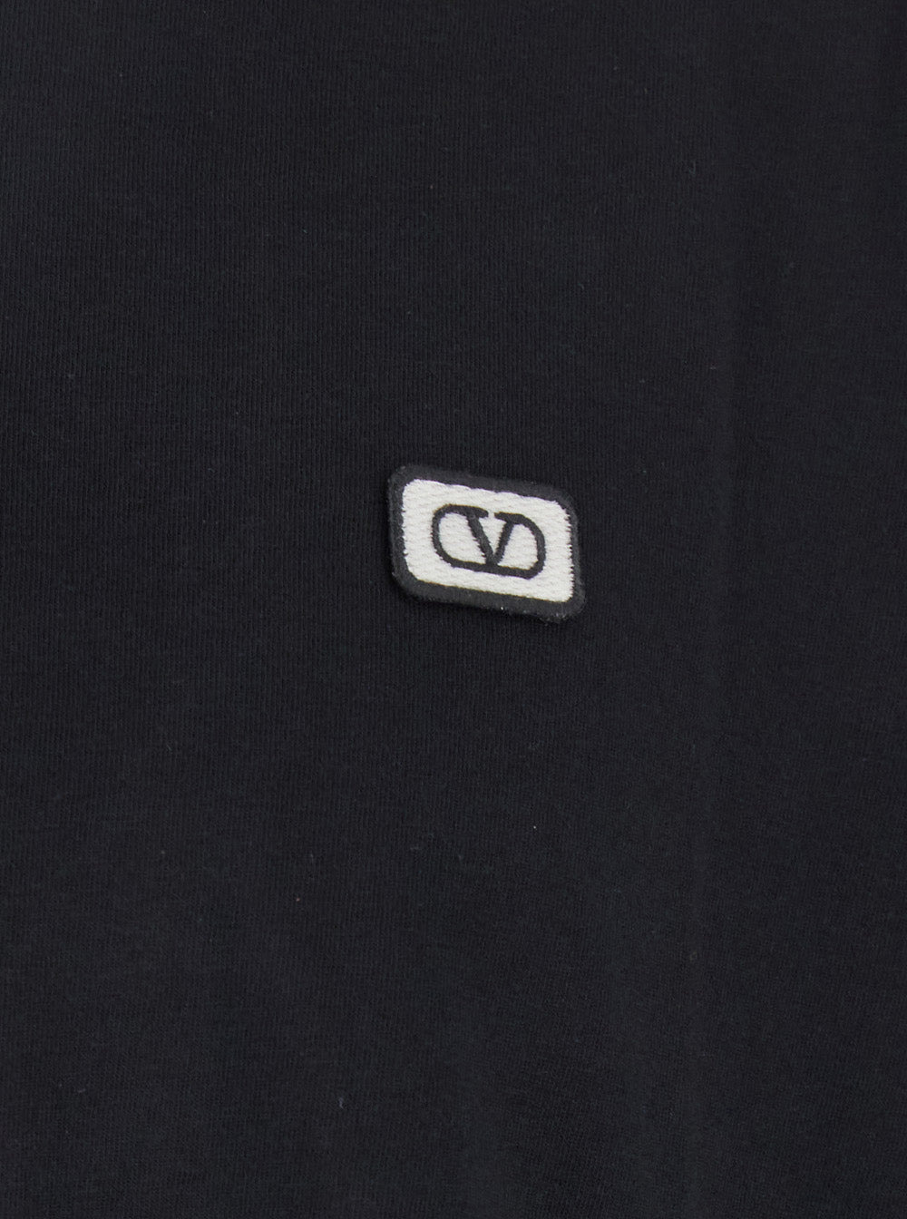 Valentino Men Black Crewneck T-Shirt With Vlogo On The Front In Cotton Man - 3