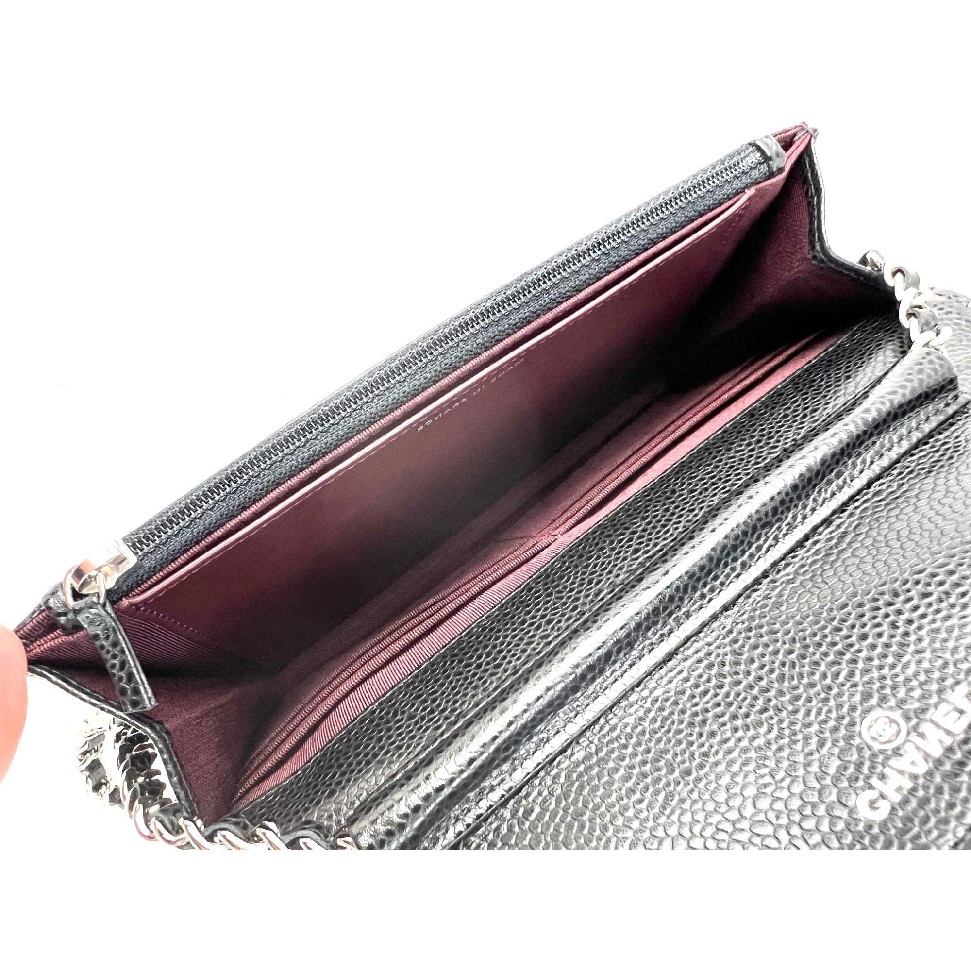 Chanel Quilted Caviar Calfskin Wallet on a Chain Clutch - 10