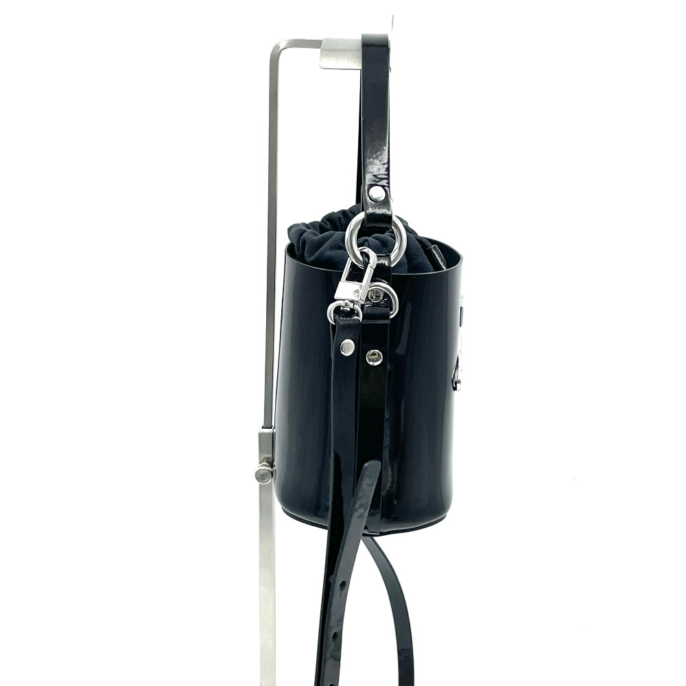 Vivienne - Vivienne Westwood Black Patent Daisy Drawstring Bucket Bag Small - 3