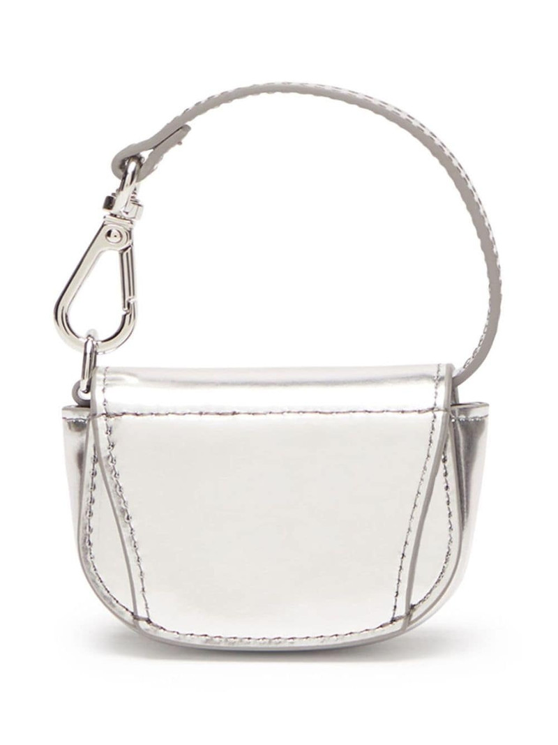 Diesel metallic leather bag charm outlook