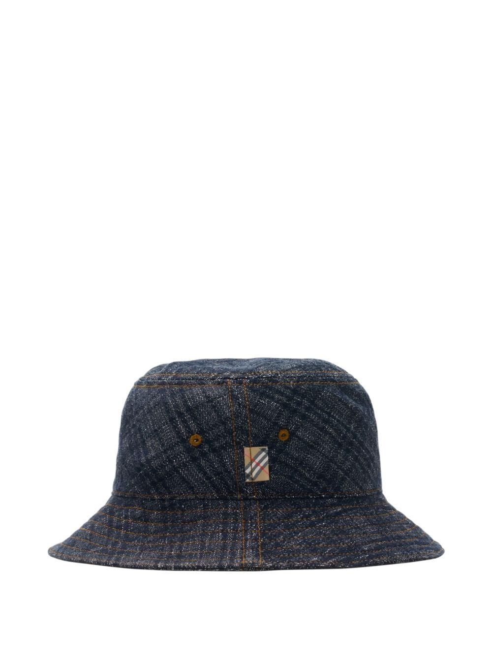 checked denim bucket hat - 2