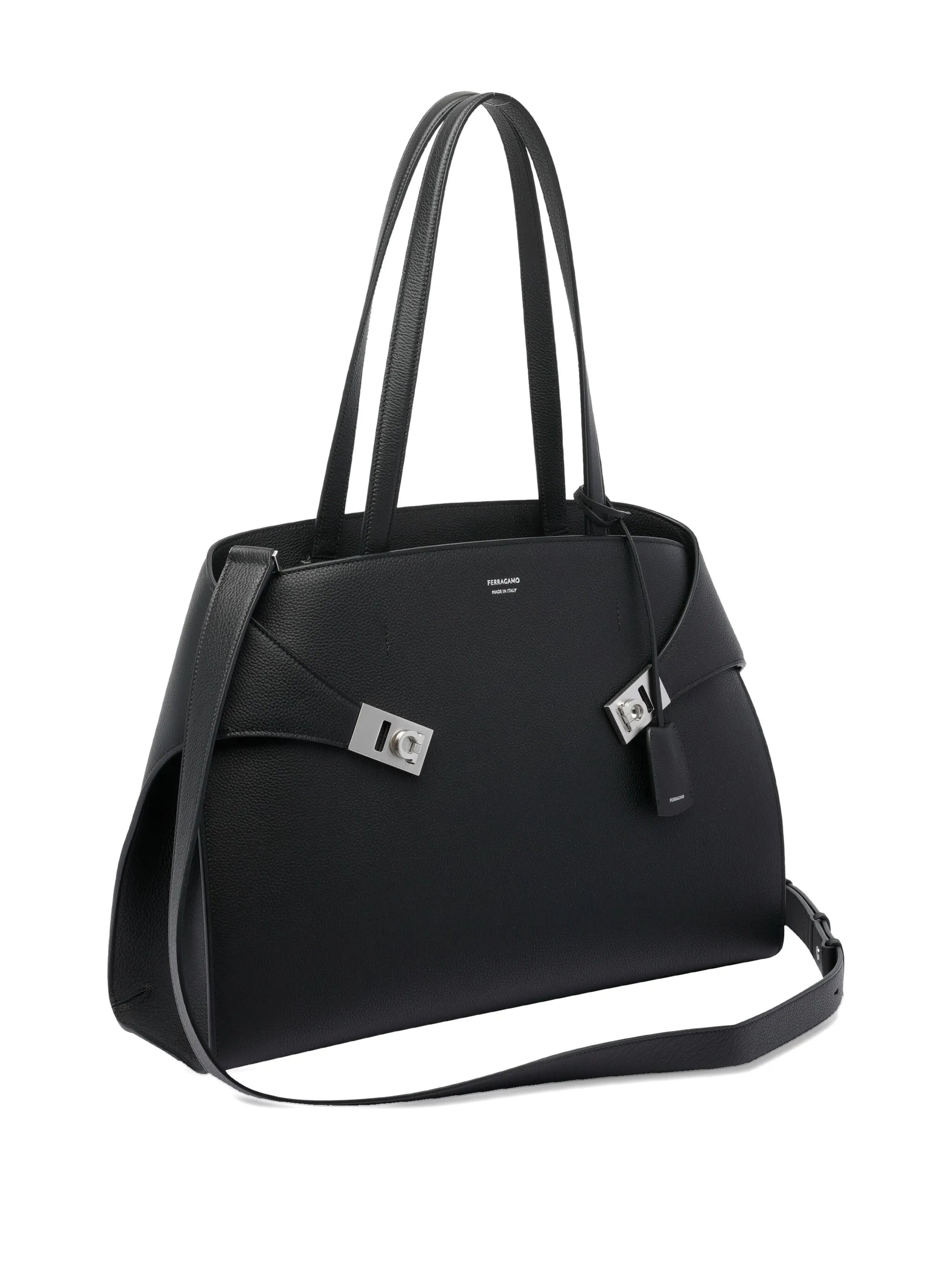 Ferragamo Hug Clasp-detail Calfskin Shoulder Bag - 4