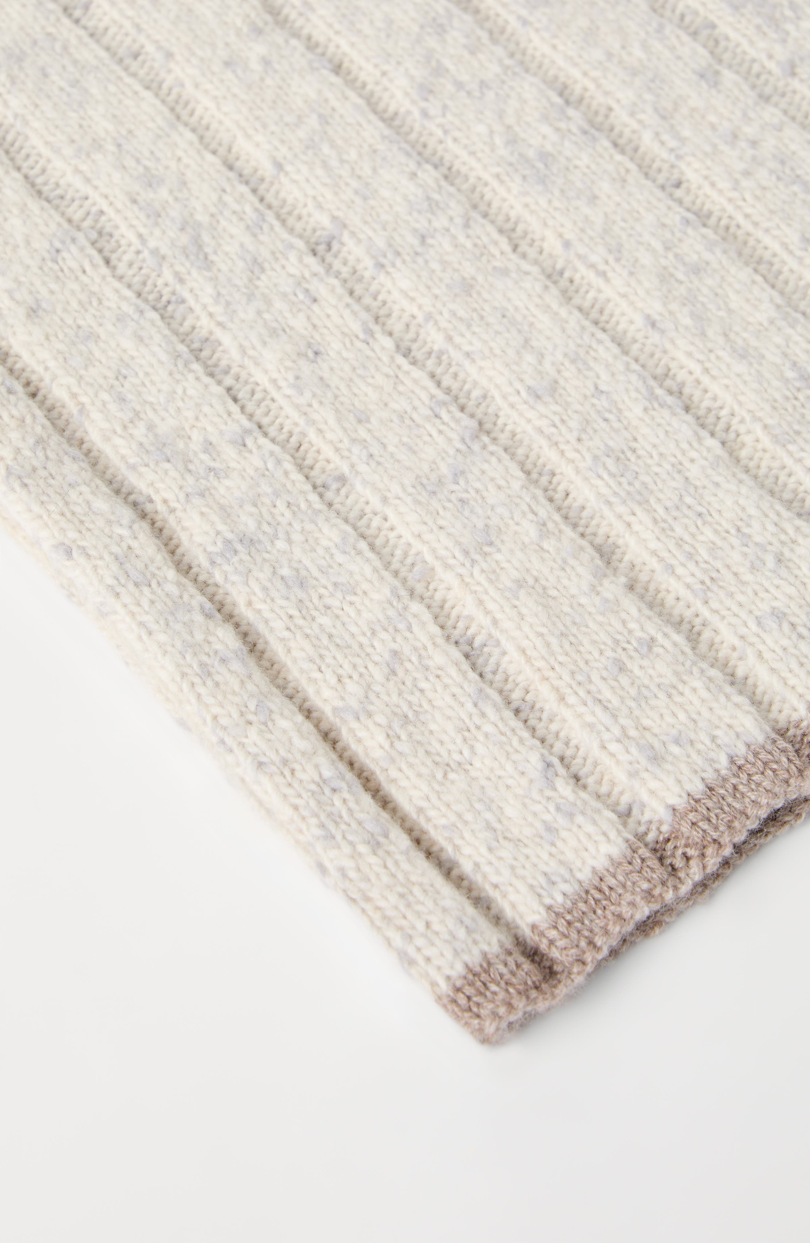 Brunello Cucinelli Cashmere knit scarf in Pearl at Nordstrom - 3