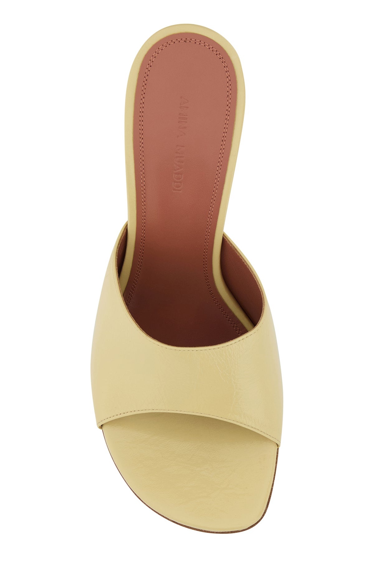 Pastel yellow leather Taylor mules - 4
