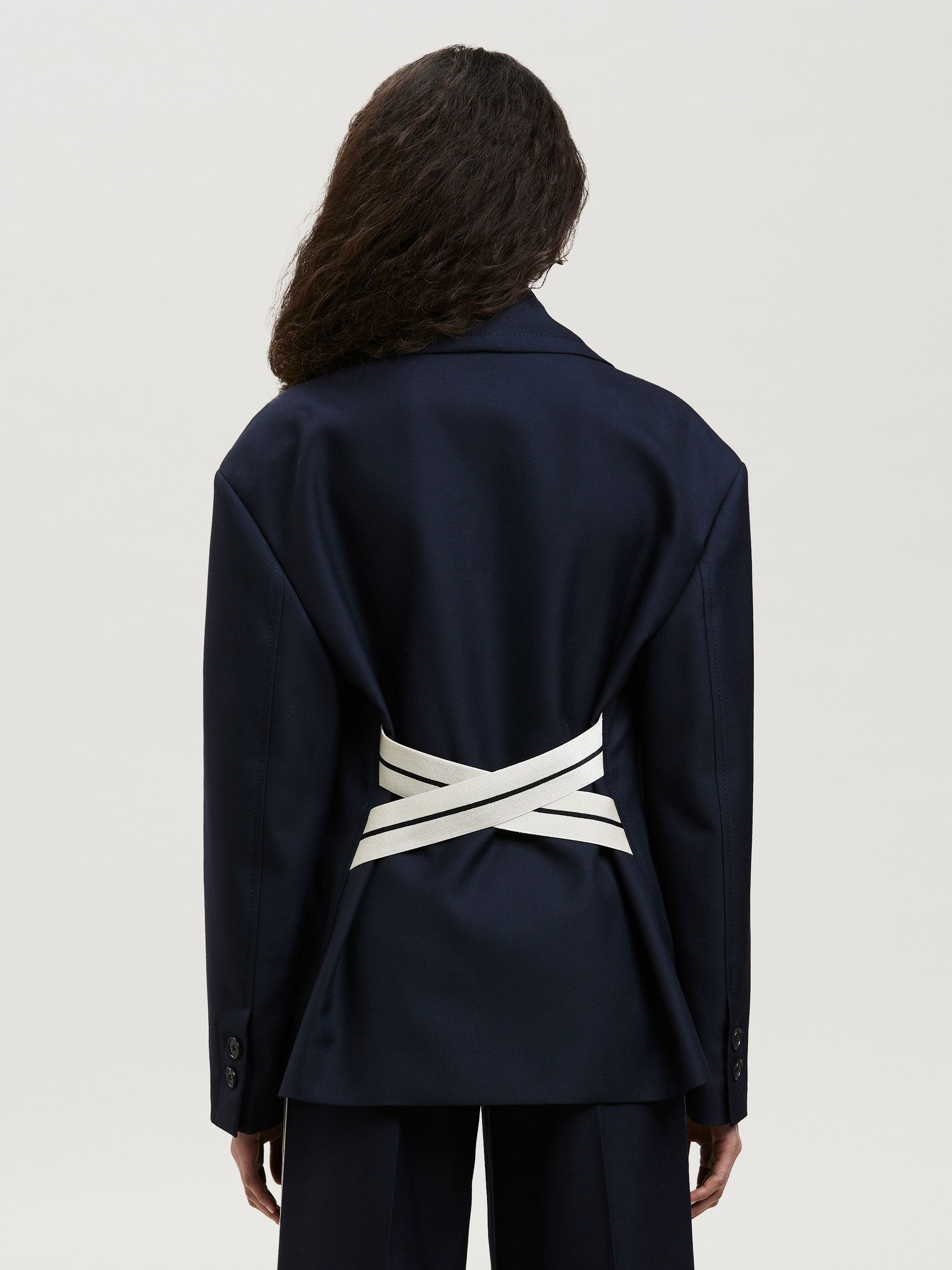 GABARDINE CRISS-CROSSED BLAZER - 5