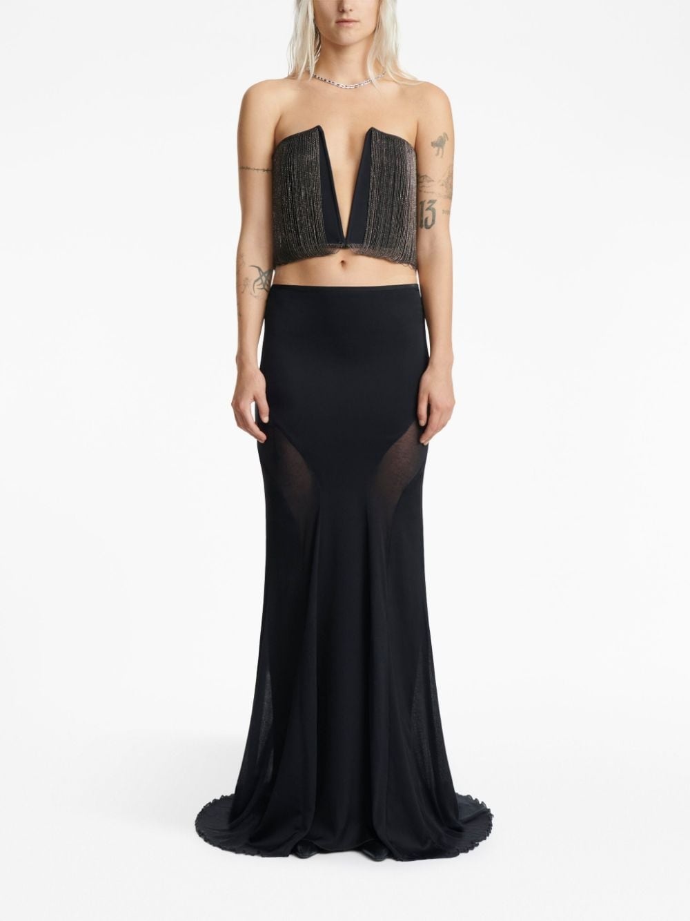 beaded plunge tank top - 2
