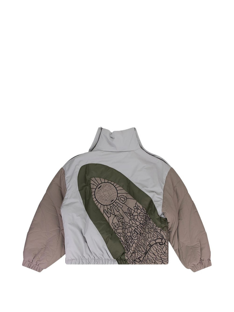 WHO DECIDES WAR diagonal glass puffer jacket outlook