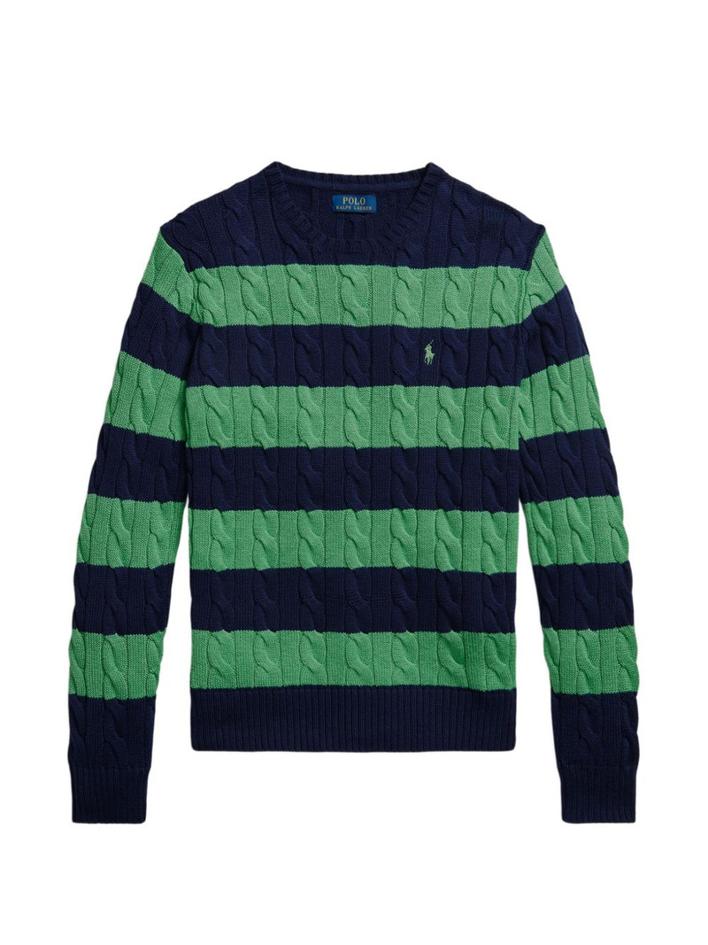 striped cable-knit sweater 1