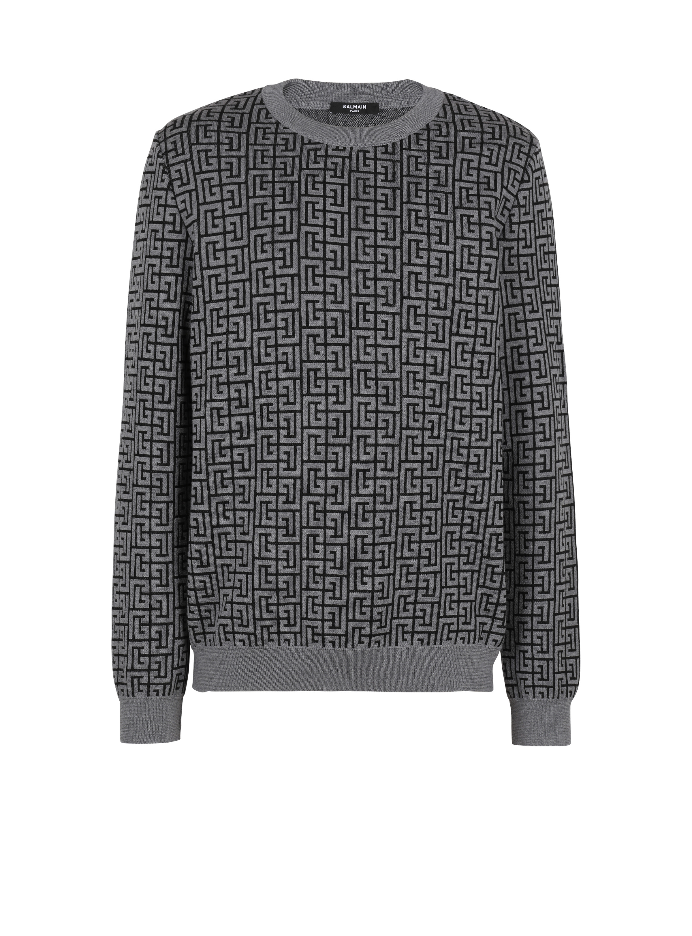 Wool jumper with Balmain monogram - 1