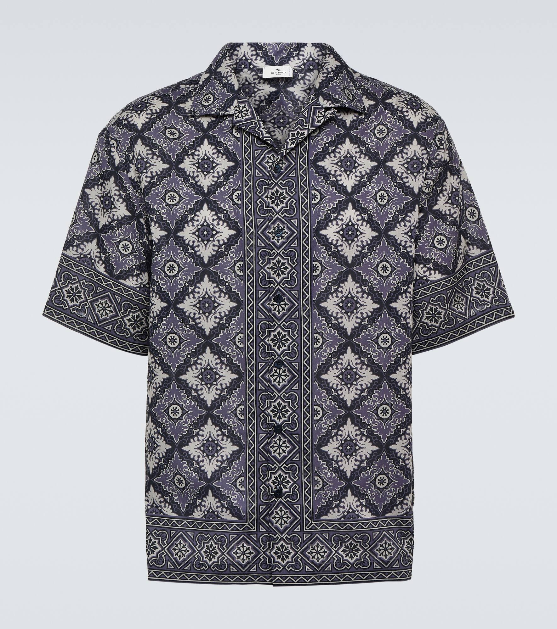 Printed cotton bowling shirt - 1