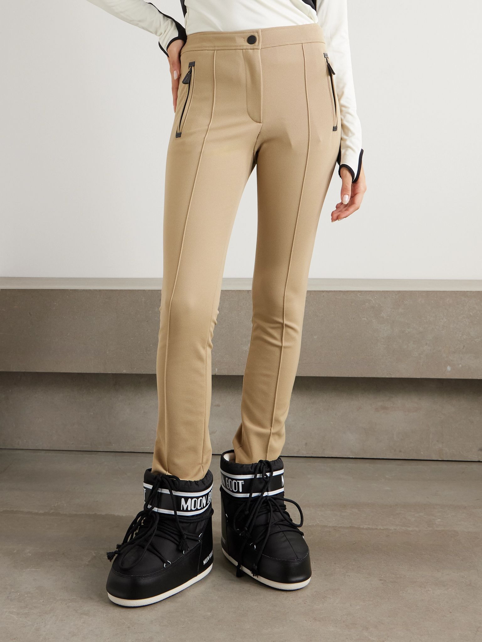 Tech-twill tapered ski pants Beige - 3