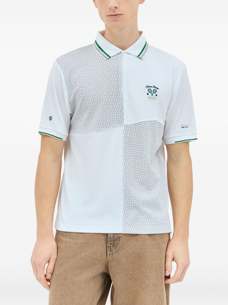 Court panelled embroidered polo shirt 1