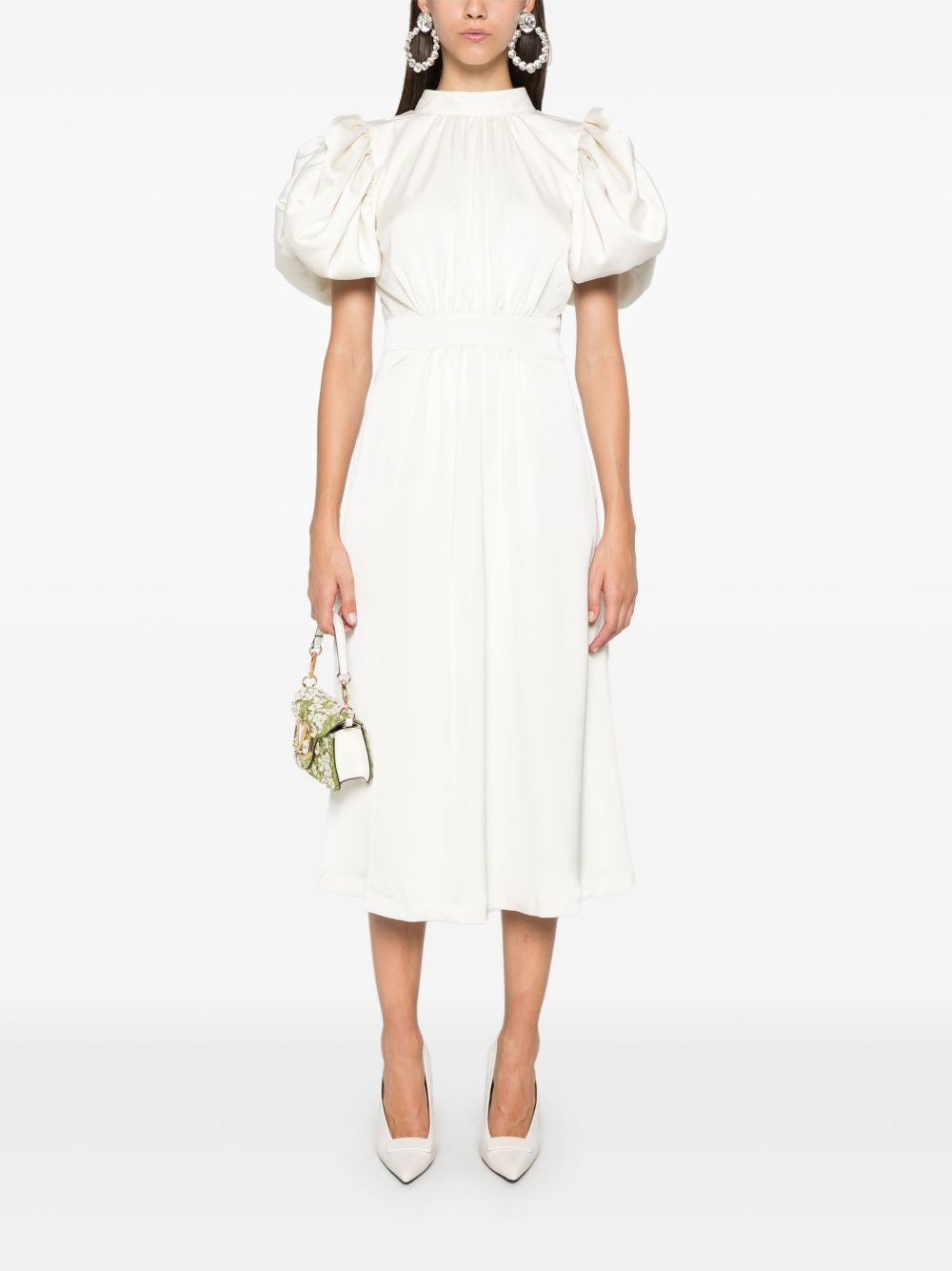 satin puff middi dress - 2
