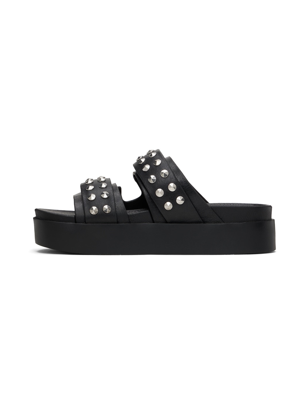 Black Geo Stud Platform Sandal - 3