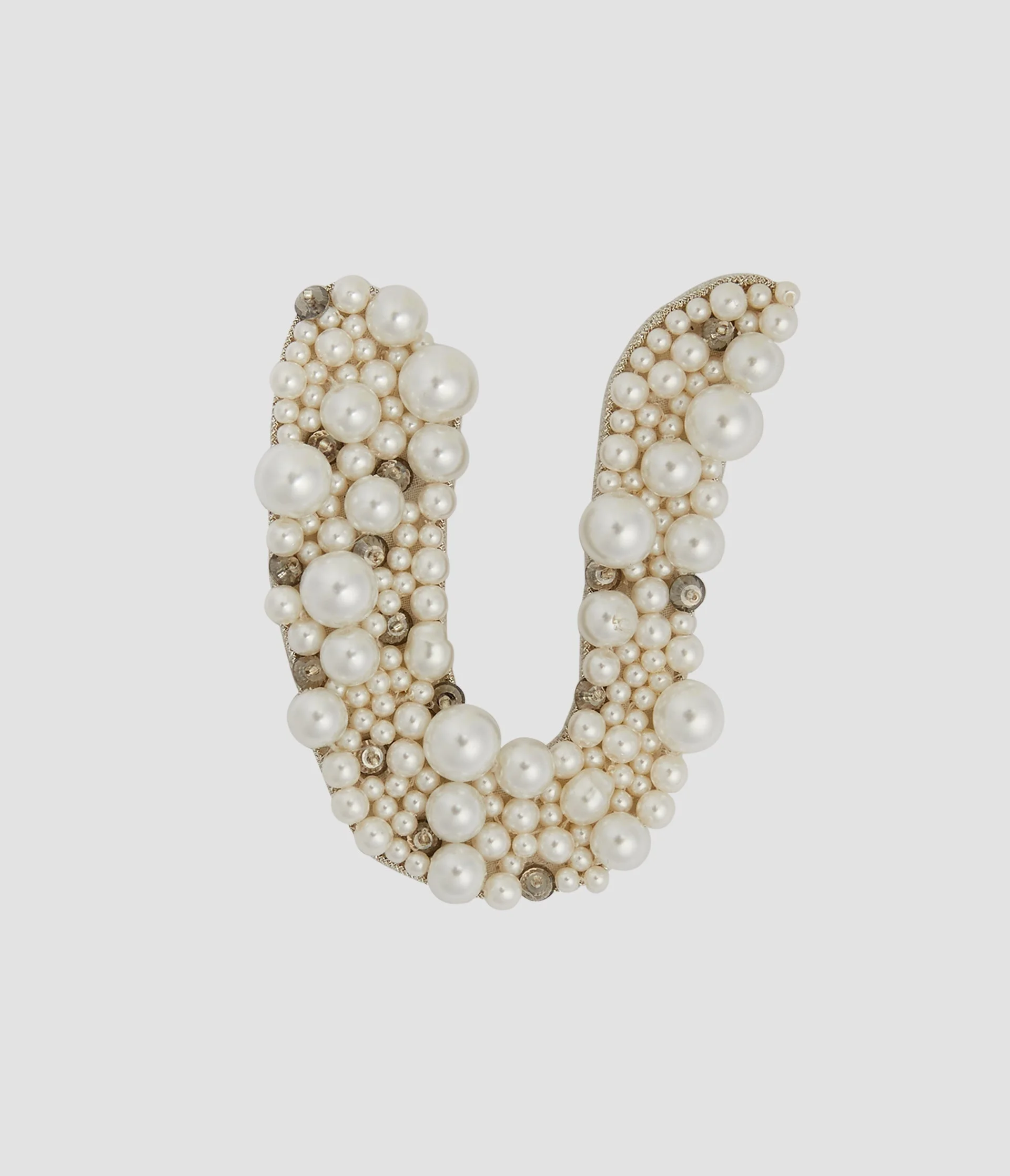 PEARL ALPHABET BROOCH U - 1