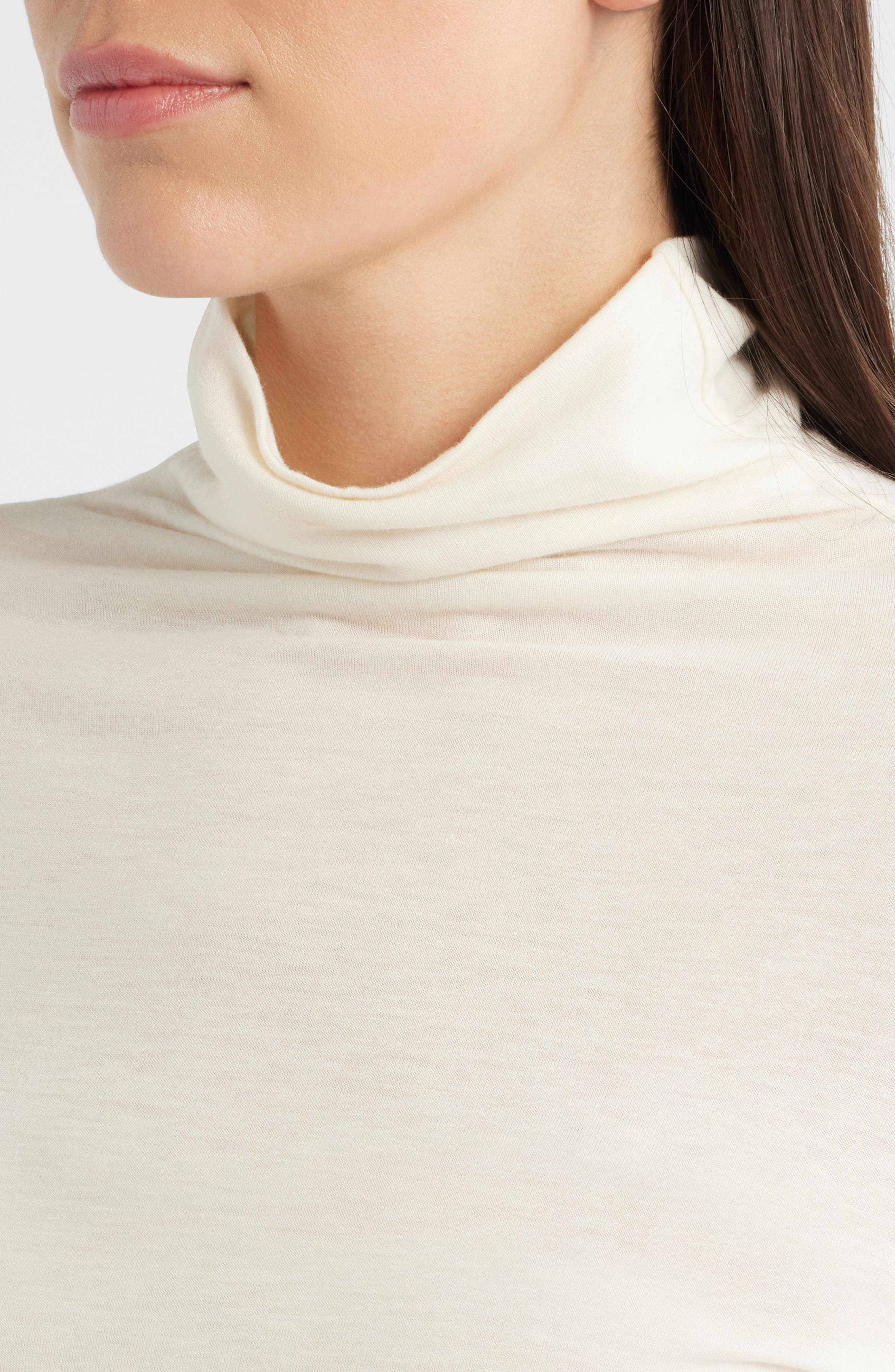 BOSS Elavu Turtleneck Top in Soft Cream at Nordstrom - 4