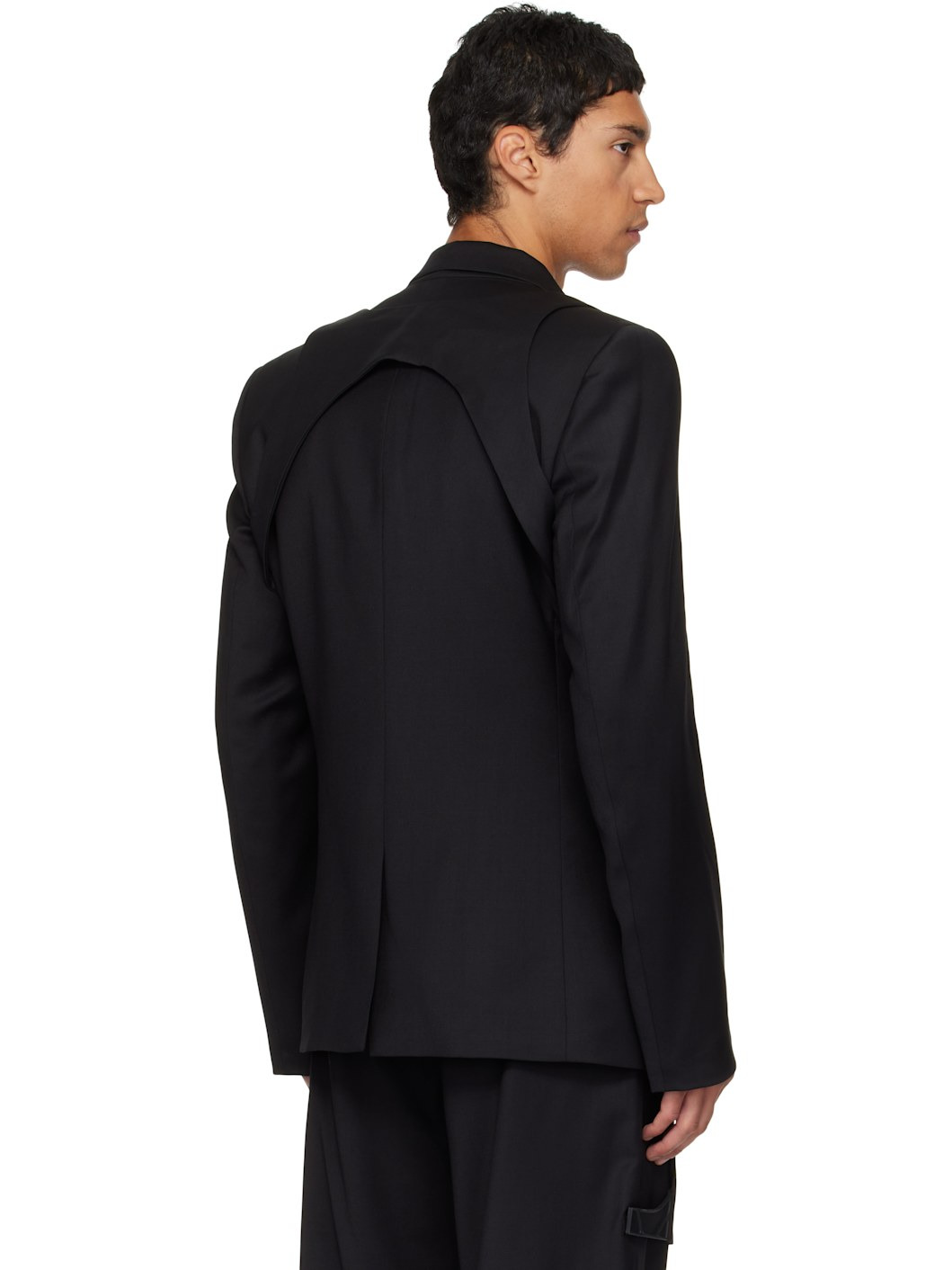 Black Glassine Blazer - 3