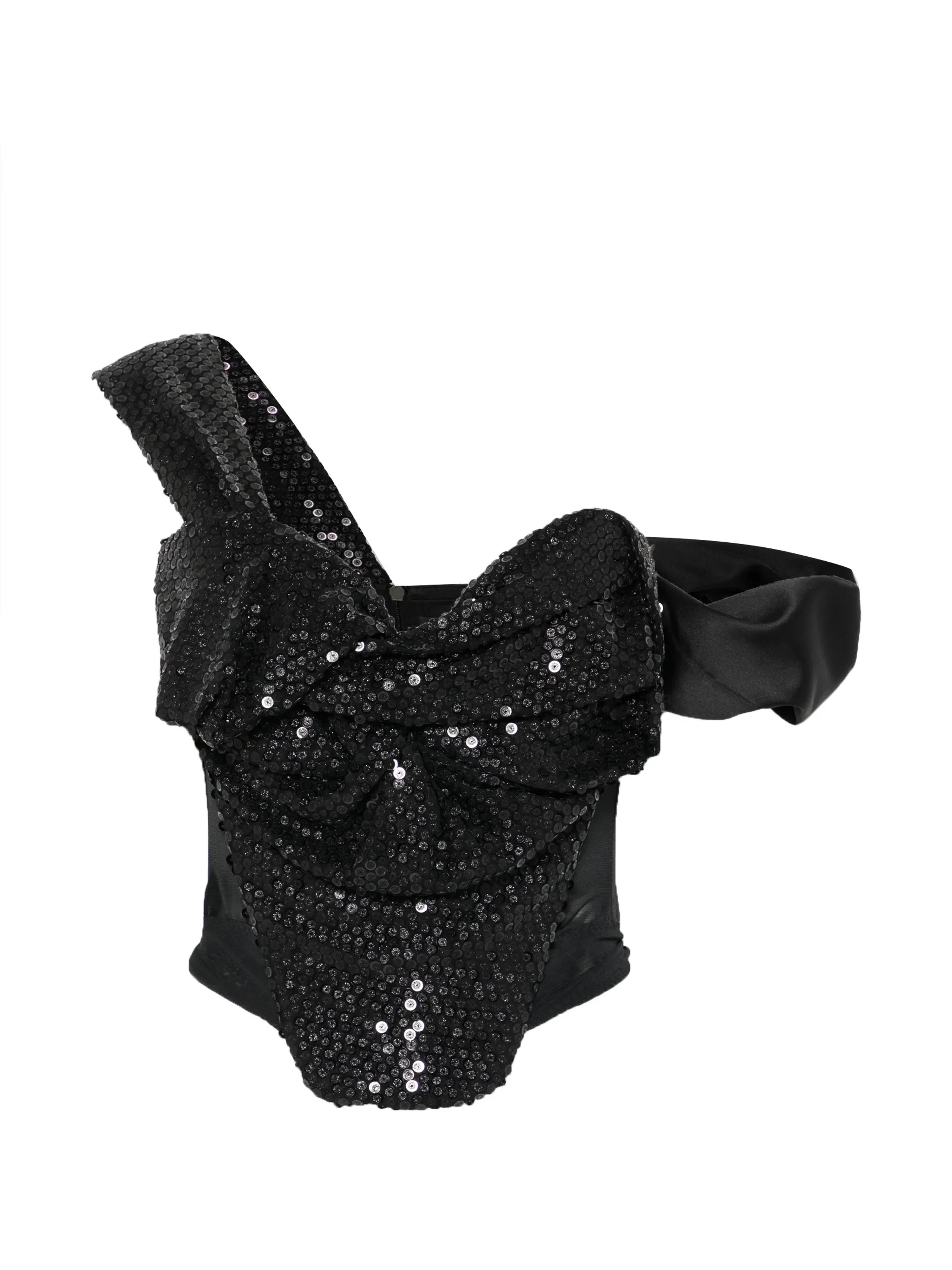 Knot sequin embellished corset top - 1