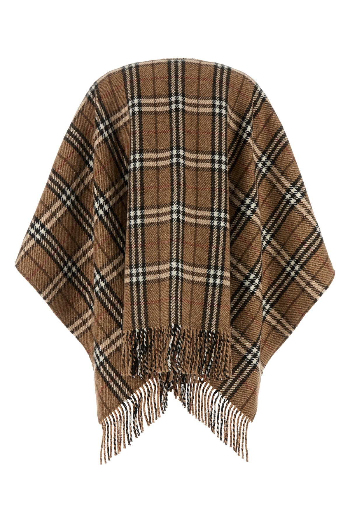 Embroidered cashmere blend reversible cape - 2