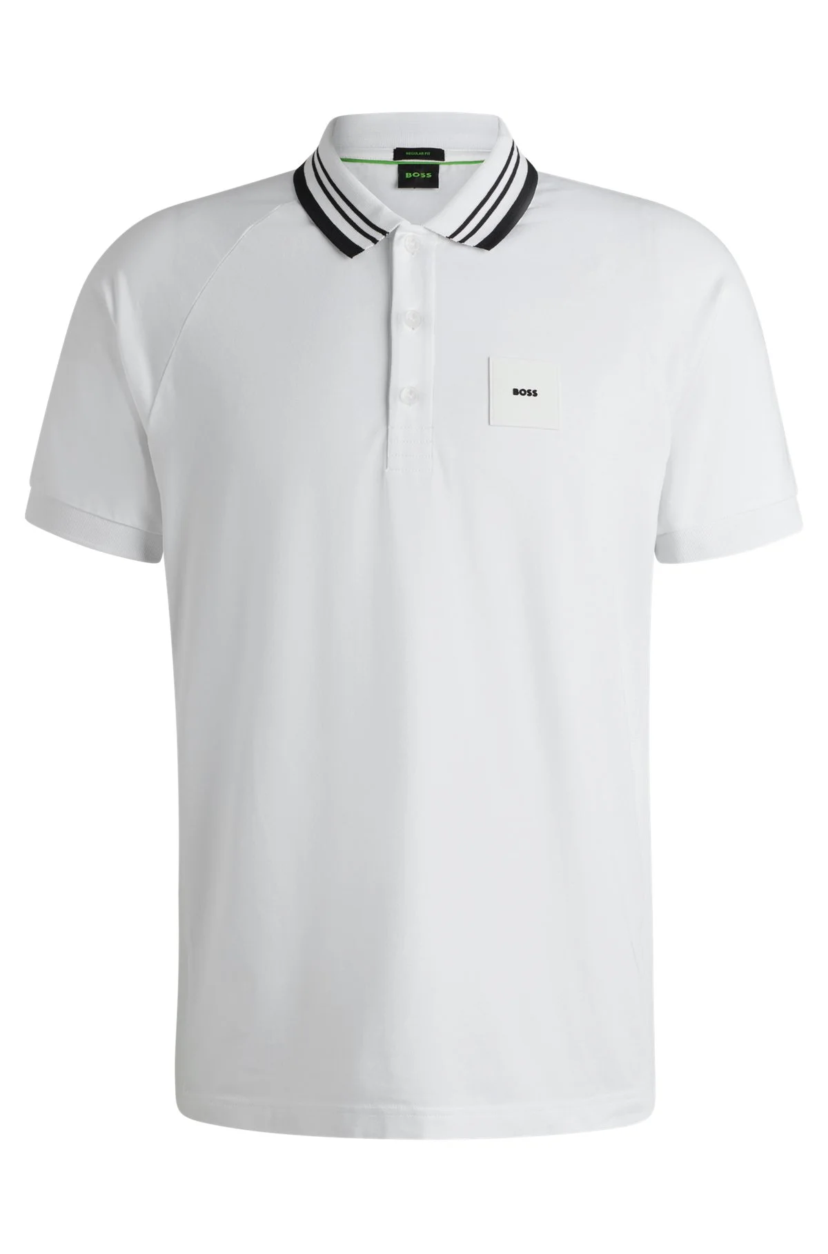 PADDY STRETCH-COTTON POLO SHIRT WITH STRIPED COLLAR - 1