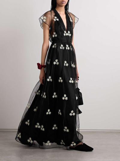 BODE Appliquéd embroidered tulle gown outlook