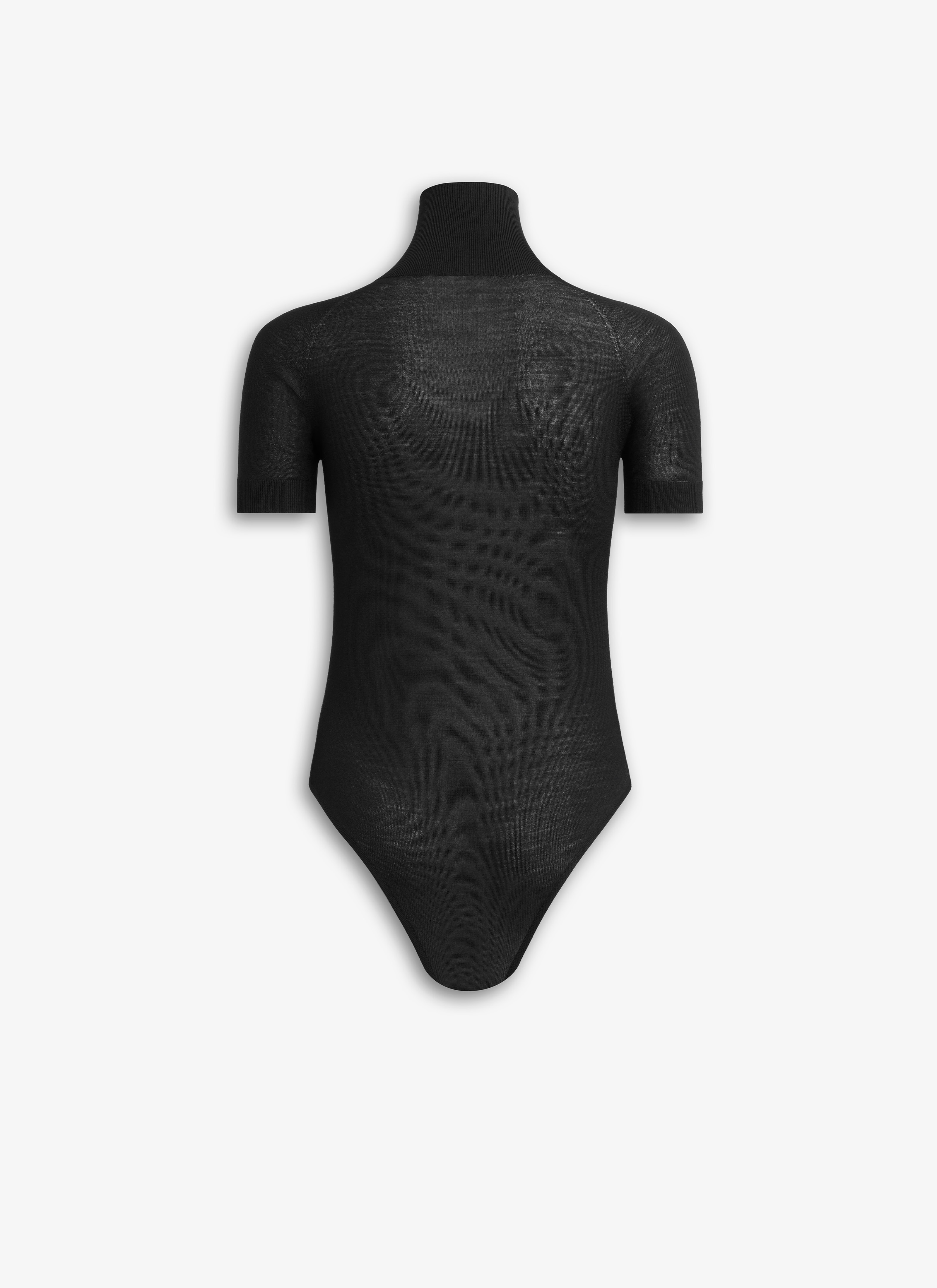 SHORT SLEEVE BODY IN SHEER WOOL KNIT - 4