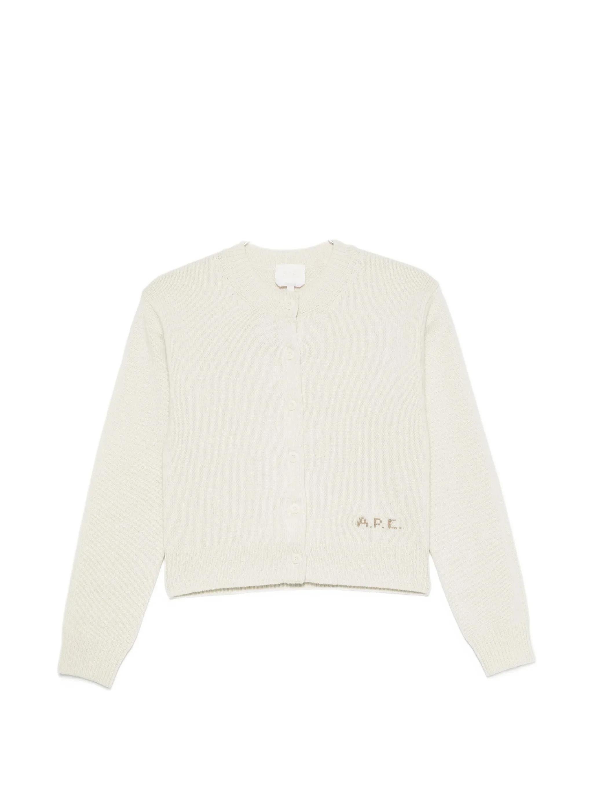 A.p.c. Logo-embroidered Ribbed-trim Cardigan - 1
