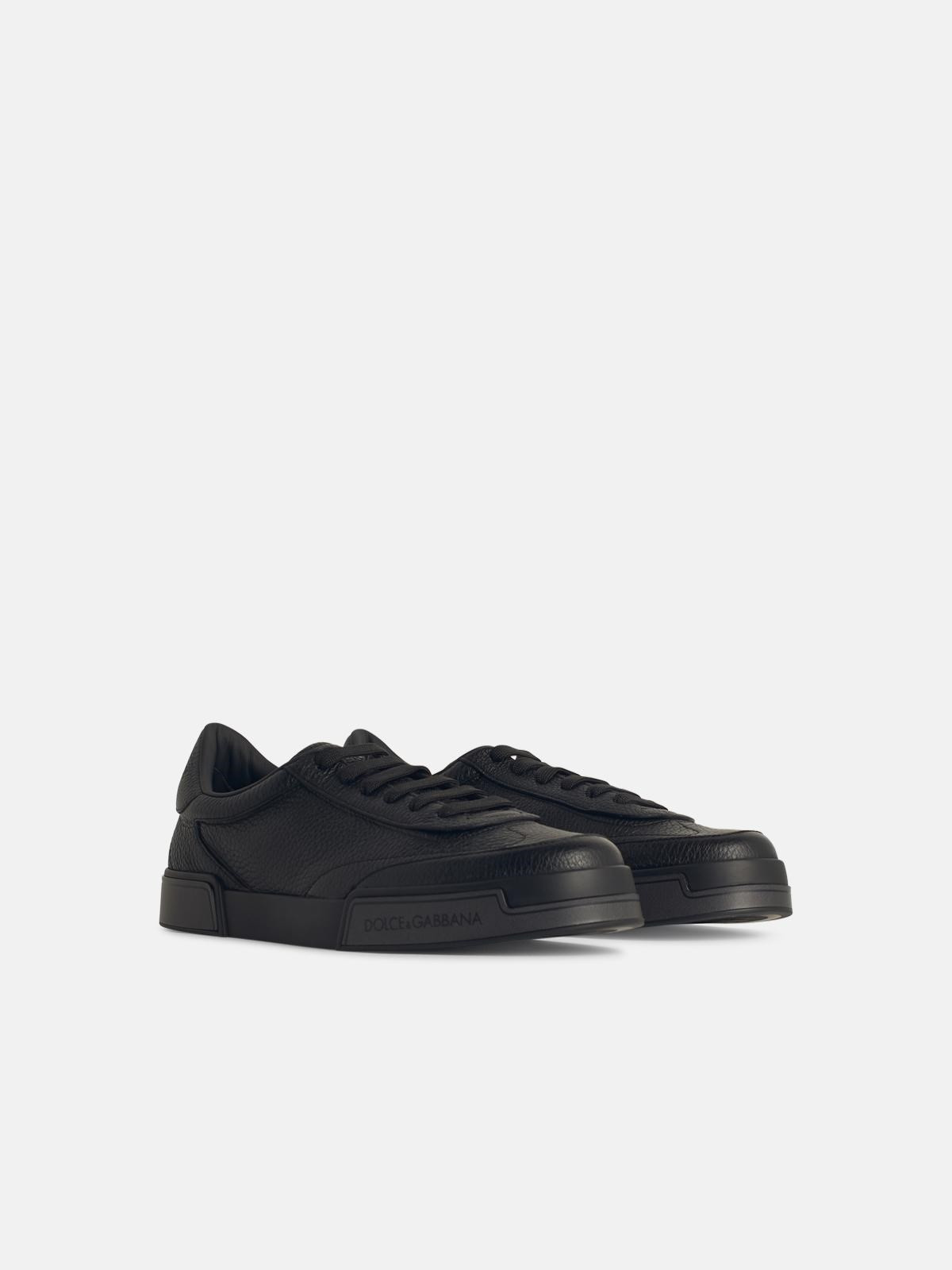 'PORTOFINO' BLACK LEATHER SNEAKERS - 2