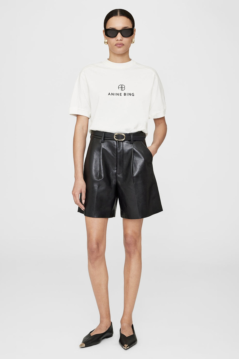 ANINE BING Jaylin Tee Monogram - Ivory outlook