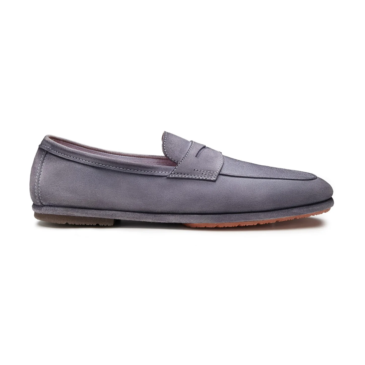Men's light blue suede Carlo Driver penny loafer - 1