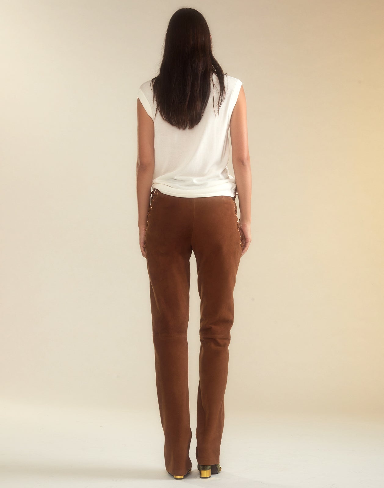 Liv Lace-Up Suede Pants - 4