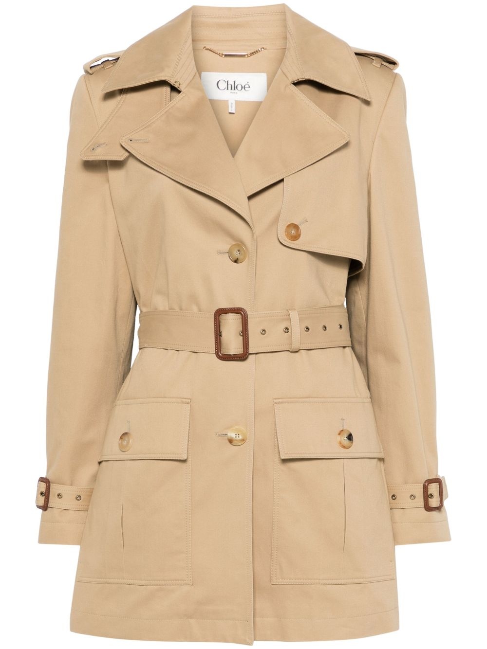 belted trench coat - 1