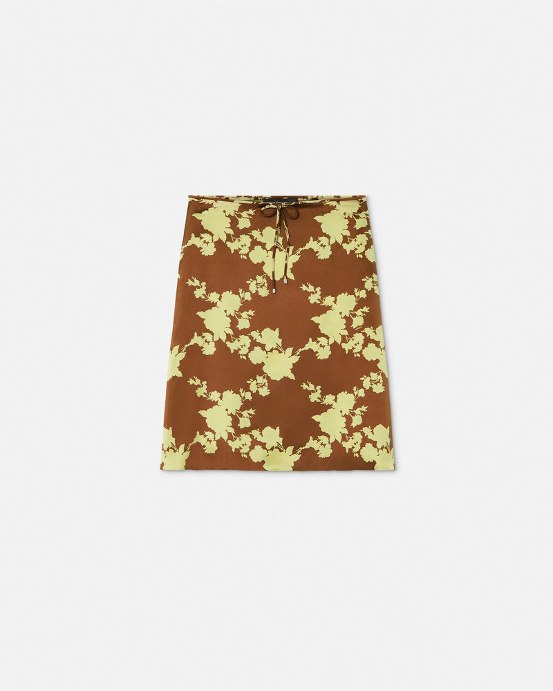 Wild Roses Satin Midi Skirt - 1