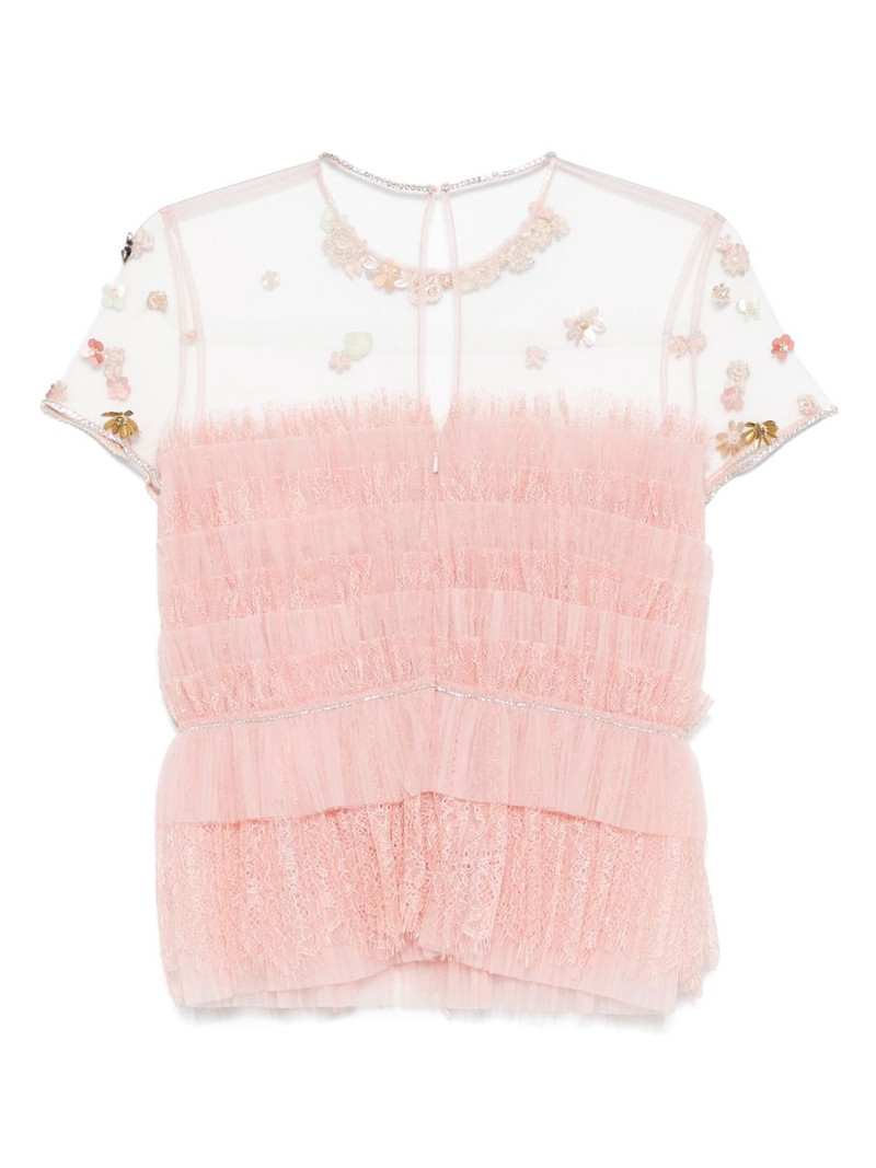 COSTARELLOS crystal-embellished blouse outlook