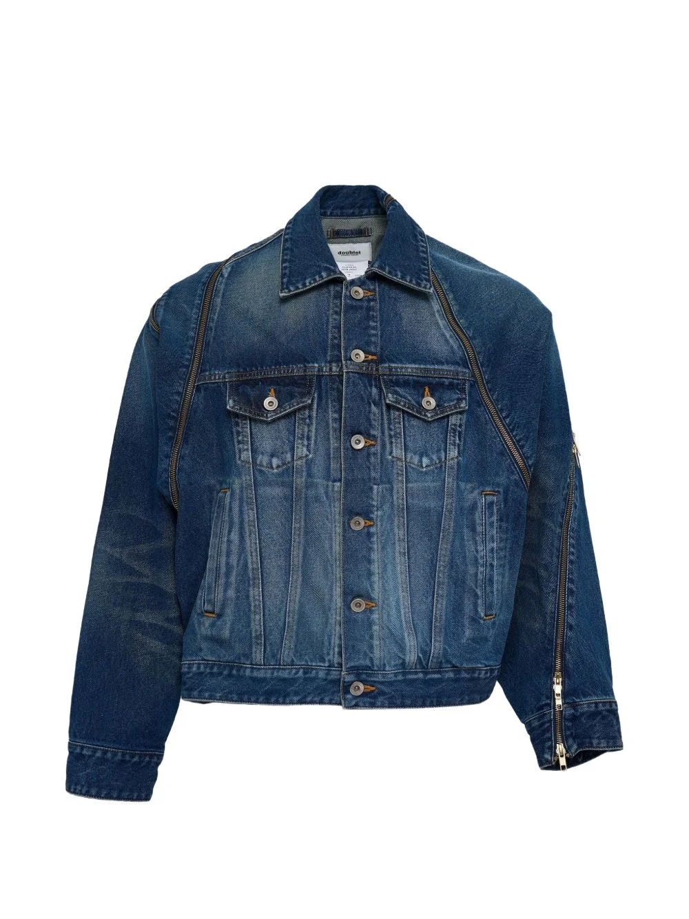 zip-detail denim jacket - 1